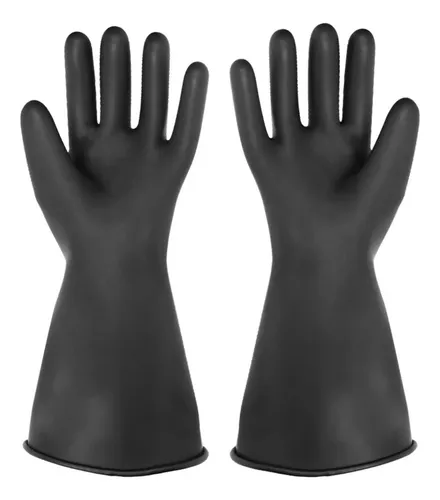 Luvas de proteção pretas, de tamanho grande, feitas de material robusto e resistente ao uso, projetadas para proteger as mãos durante atividades que exigem segurança e resistência.

